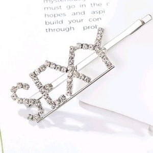 SEXY Silver Rhinestone Hair Clip Pin